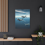 Squadron Formation Over Ocean Sky Wall Art & Canvas Prints