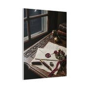 Moonlit Love Letter Writing Scene Wall Art & Canvas Print