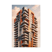 Modern Orange Architectural Tower Wall Art & Canvas Print