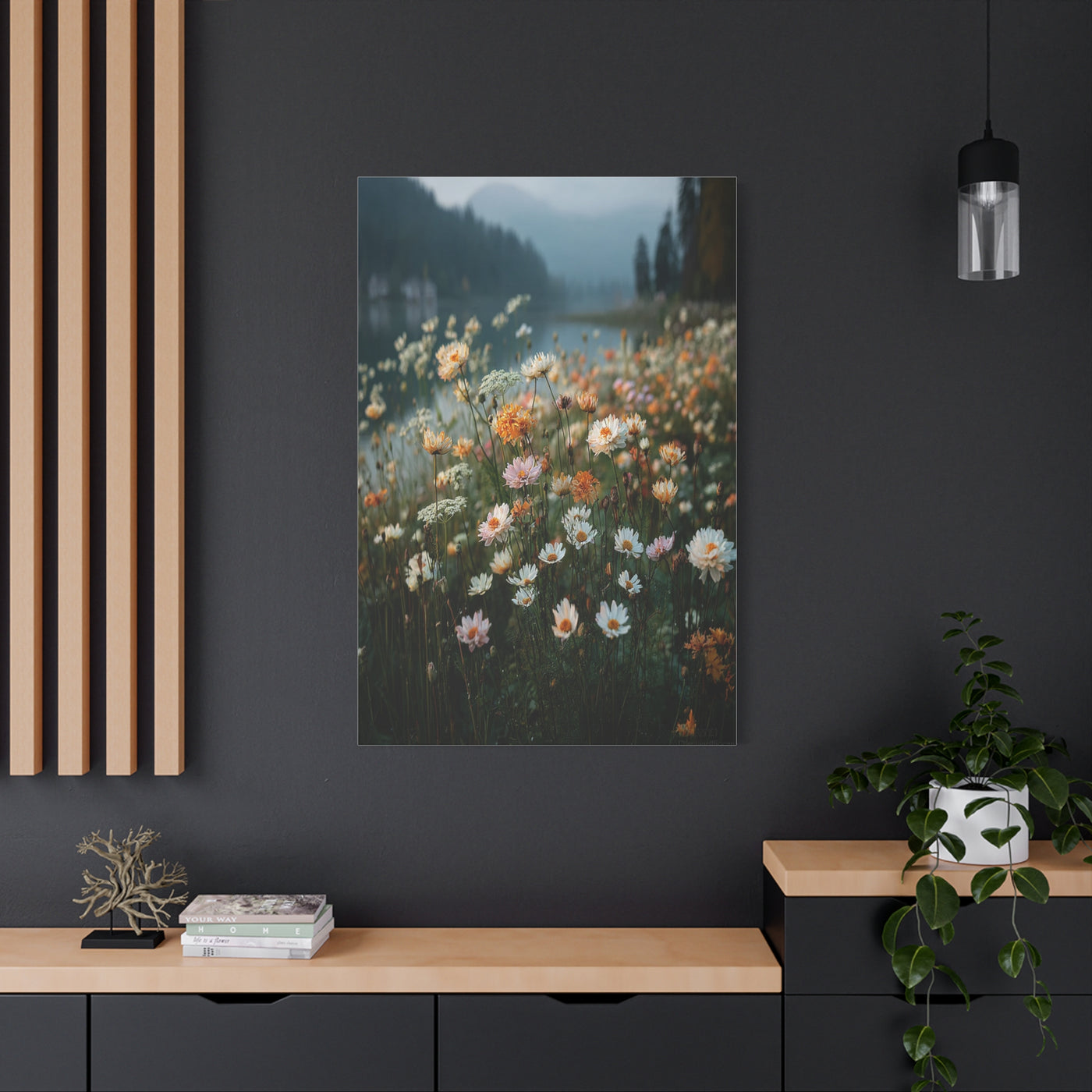 Wildflower Lakeside Meadow Wall Art & Canvas Print