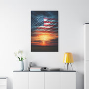 American Flag Sunset Glory Wall Art & Canvas Prints