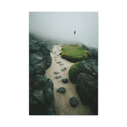 Coastal Mist Golf Green Minimal Wall Art & Canvas Print