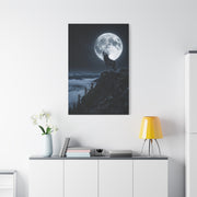 Full Moon Howling Wolf Ridge Scene Wall Art & Canvas Print