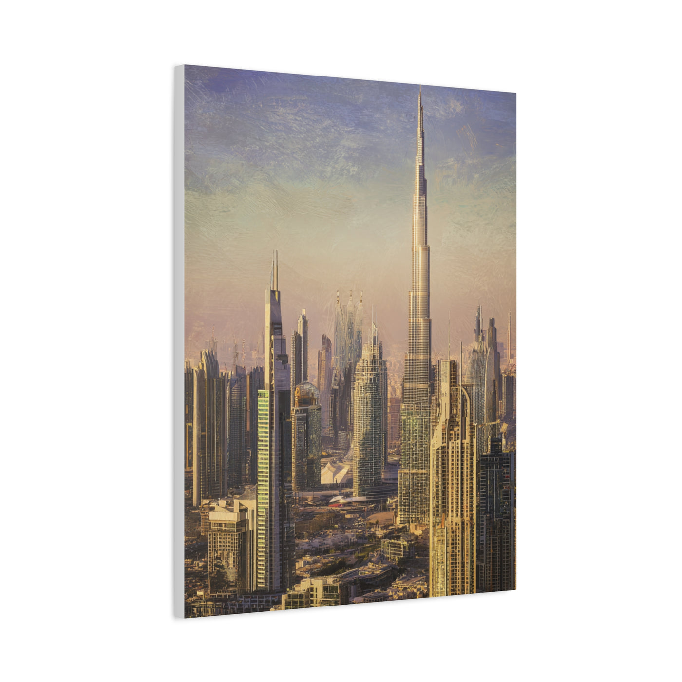 Dubai Skyline Golden Sunset Elegance Wall Art & Canvas Print