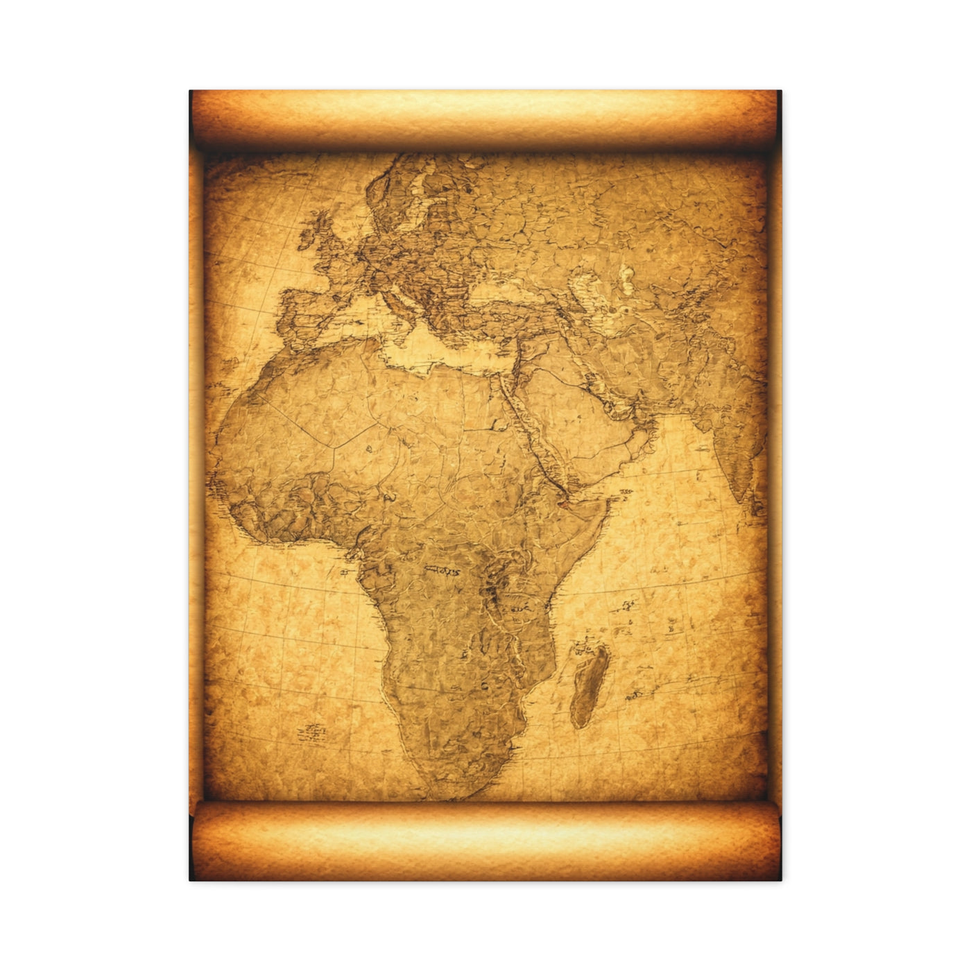 Antique Parchment World Map Wall Art & Canvas Prints