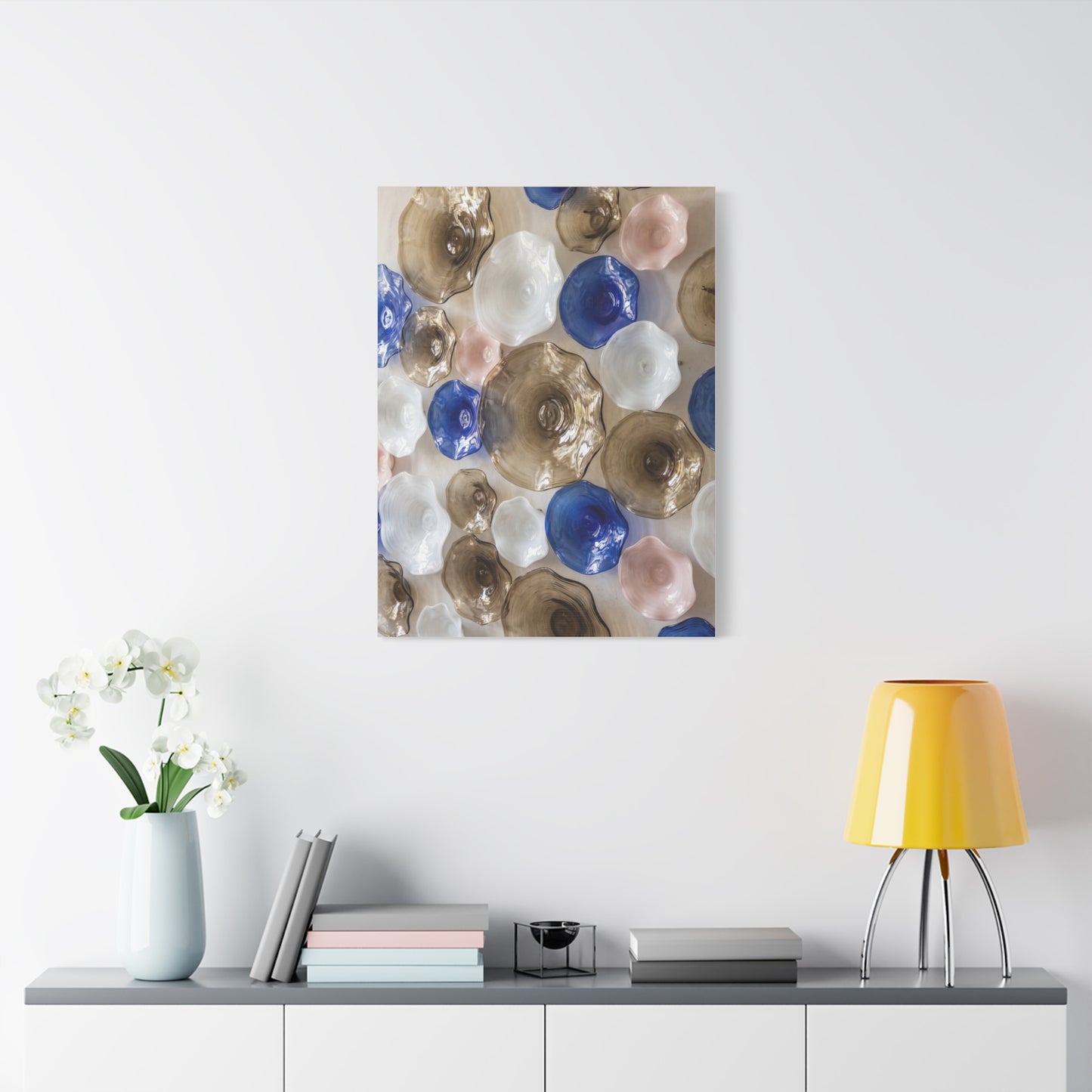 Glass Floral Mosaic Arrangement Wall Art & Canvas Print