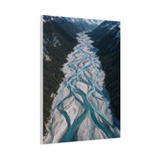 Aerial Braided Mountain River Wall Art & Canvas Print