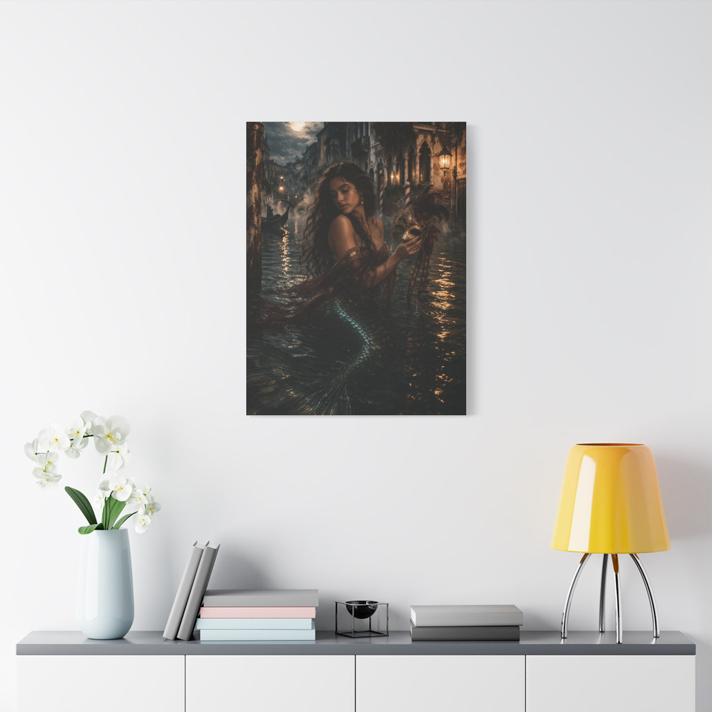 Venetian Moonlight Mermaid Mystery Wall Art & Canvas Print