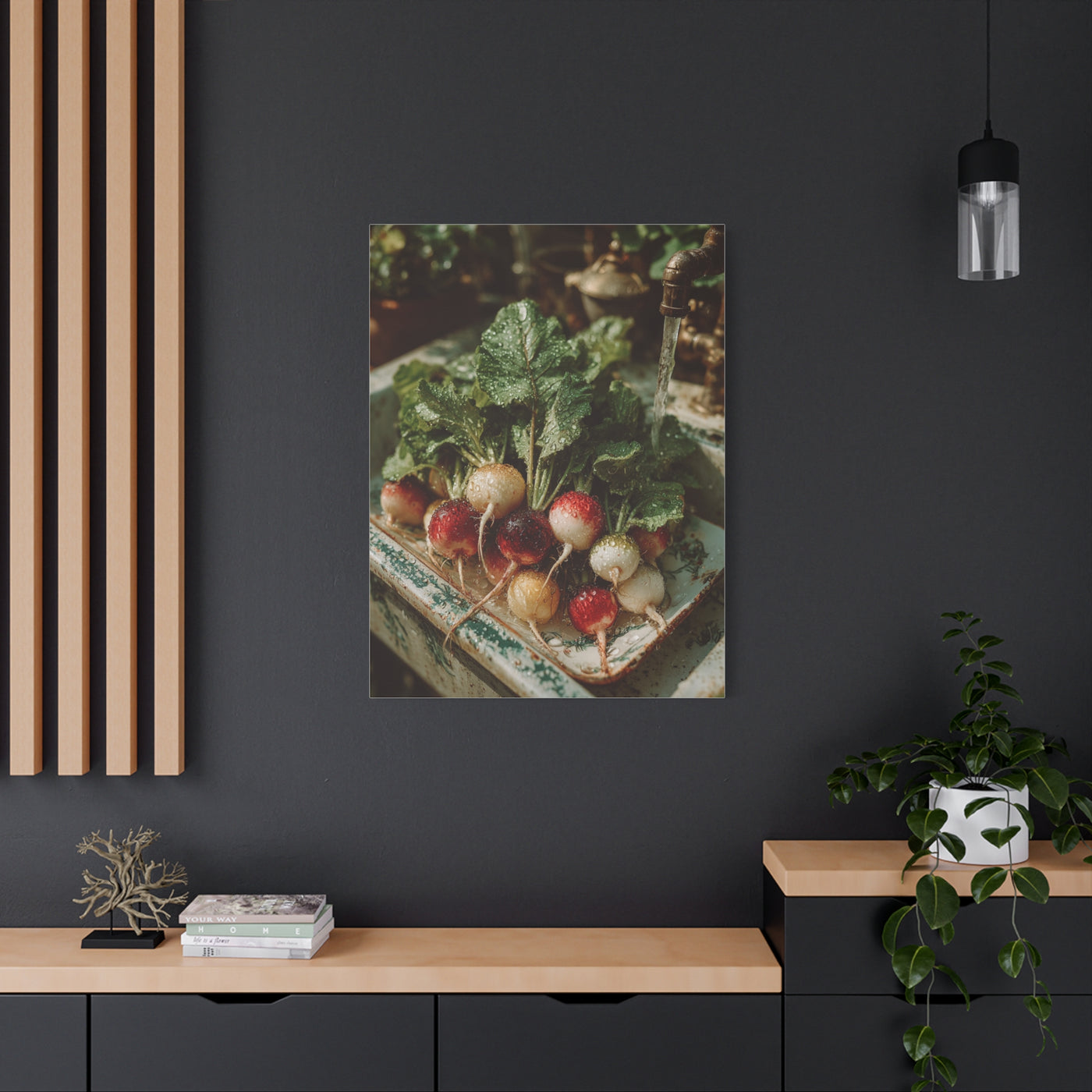 Fresh Garden Radishes Farm Sink Wall Art & Canvas Print