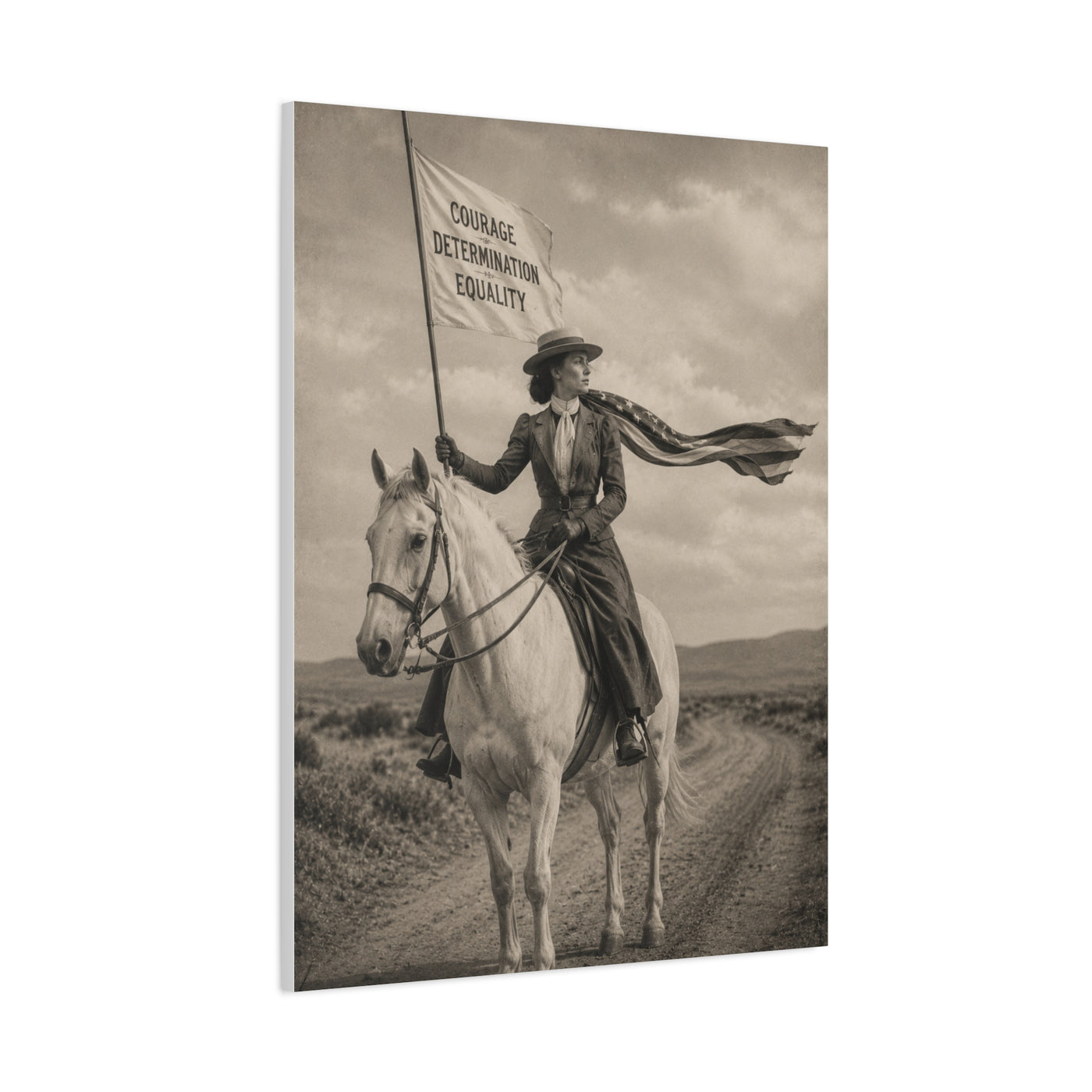 Frontier Equality Rider Portrait Scene Wall Art & Canvas Print
