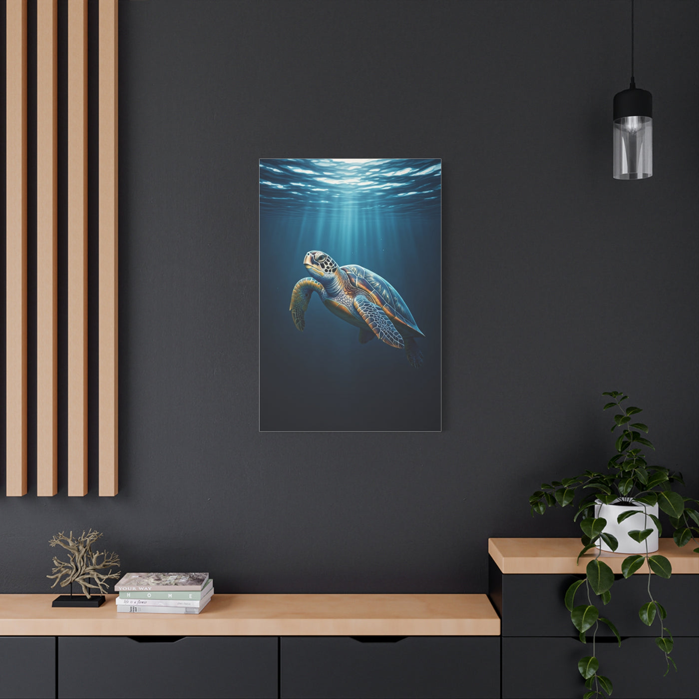 Sea Turtle Beneath Ocean Light Wall Art & Canvas Prints