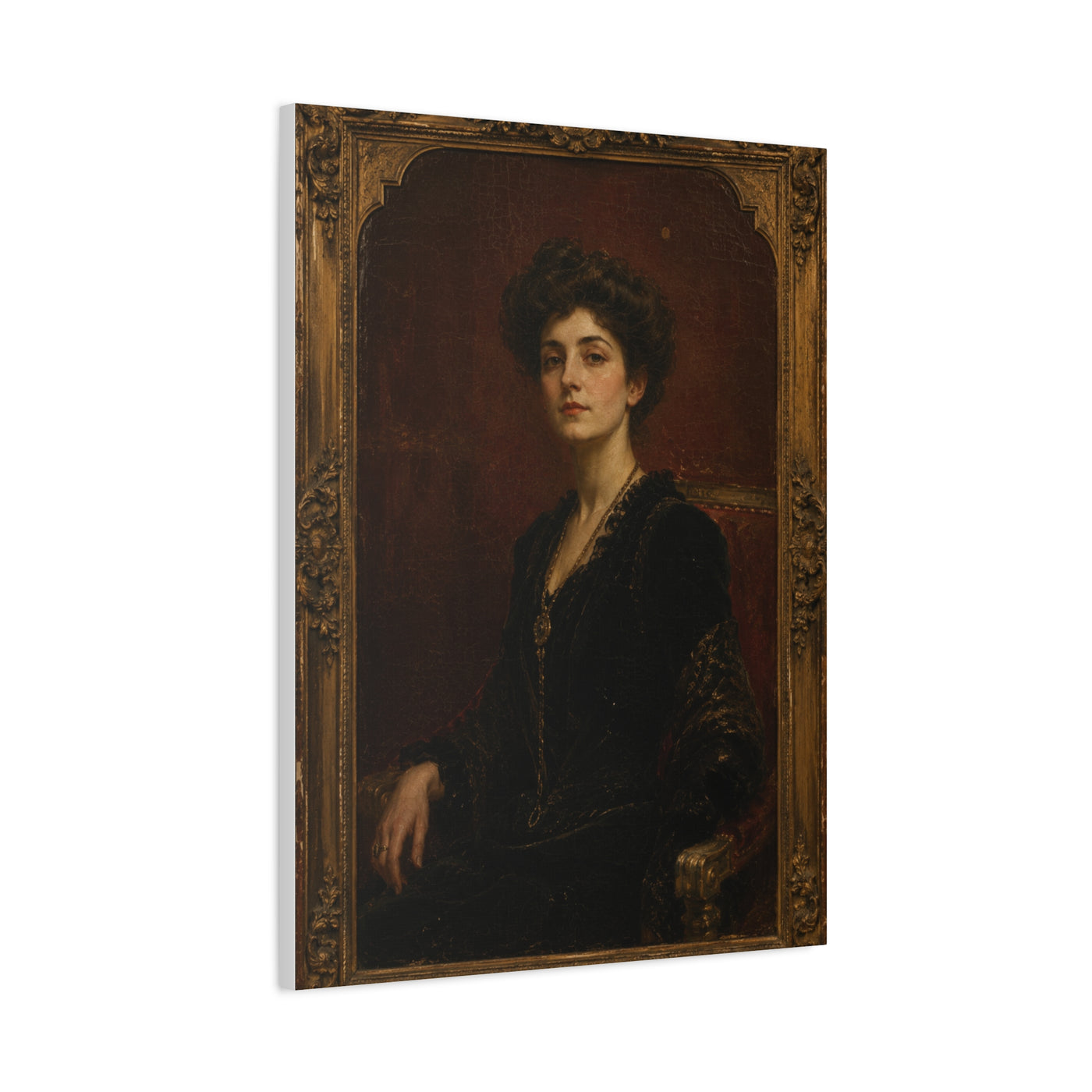 Victorian Portrait Lady in Gilded Frame Wall Art & Canvas Print