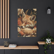 Sleeping Fox Floral Woodland Wall Art & Canvas Print