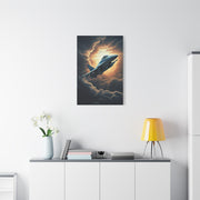Sunset lone Aircraft Sky Wall Art & Canvas Prints .