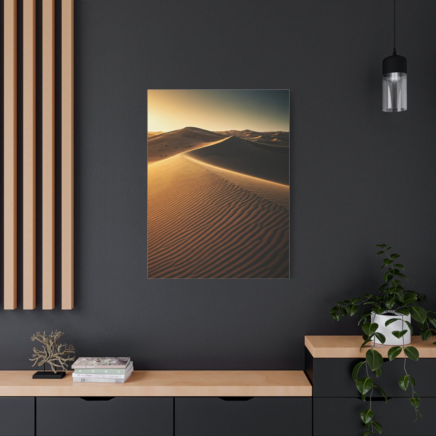 Golden Desert Dunes Minimal Landscape Wall Art & Canvas Prints