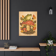Whimsical Retro Frog and Mushroom Composition Wall Art & Canvas Print