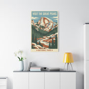 Visit The Great Peaks Vintage Poster Wall Art & Canvas Print