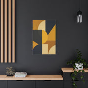 Mid-Century Geometric Mustard Composition Wall Art & Canvas Print