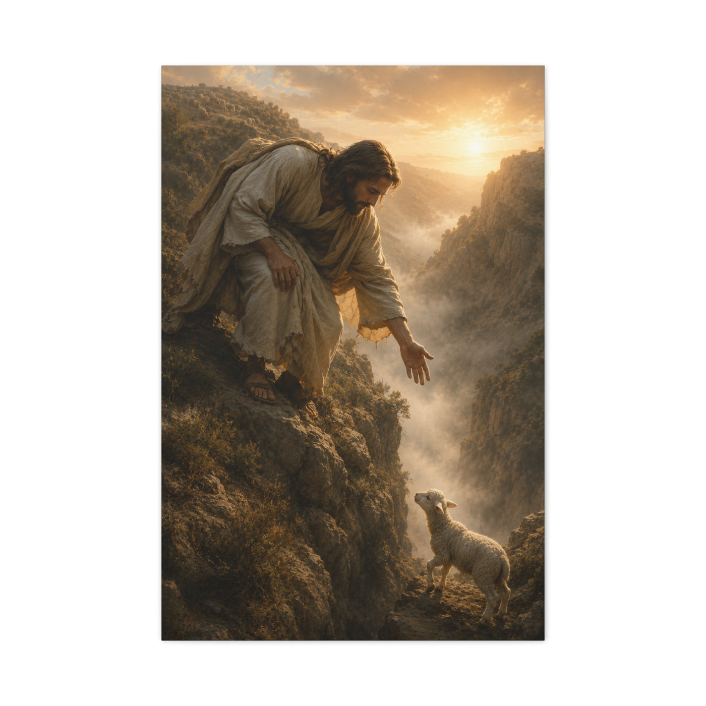 Leaves the 99 Shepherd Rescue Scripture Wall Art & Canvas Print