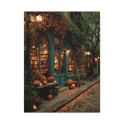 Autumn Bookshop Street Scene Wall Art & Canvas Print