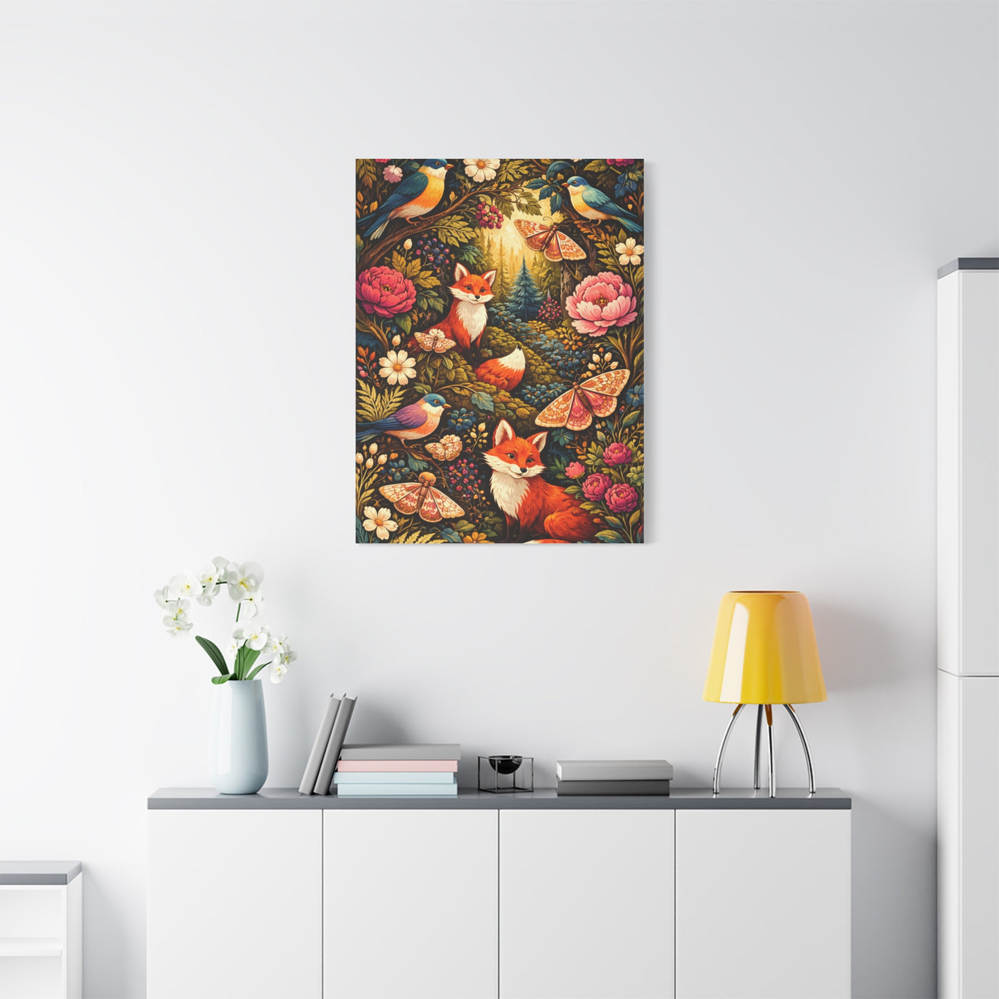 Quirky Maximalist Forest Creatures Wall Art & Canvas Print