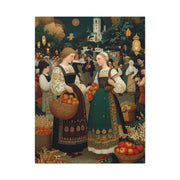 Village Harvest Festival Folk Scene Wall Art & Canvas Print