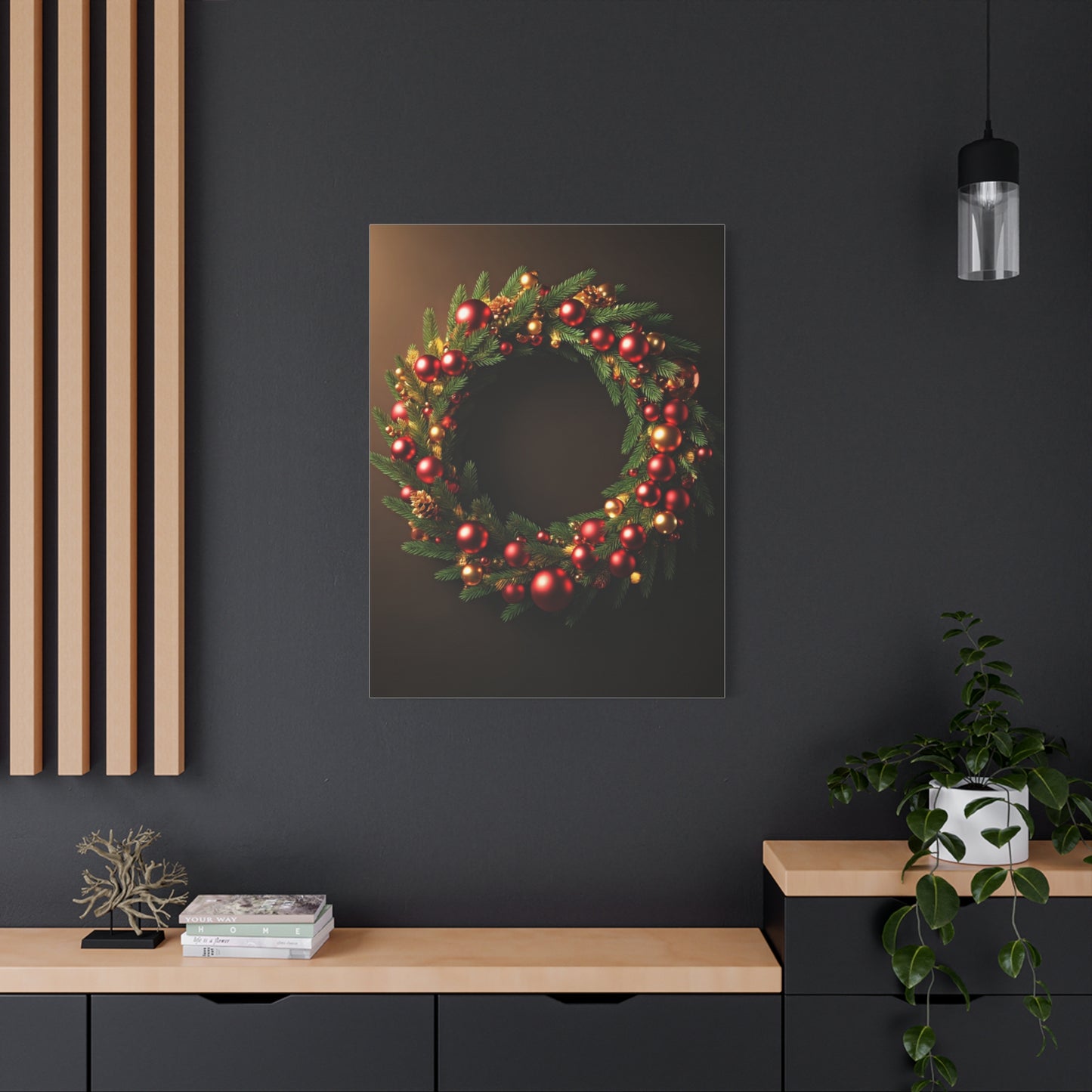 Luxury Christmas Wreath Glow Wall Art & Canvas Print