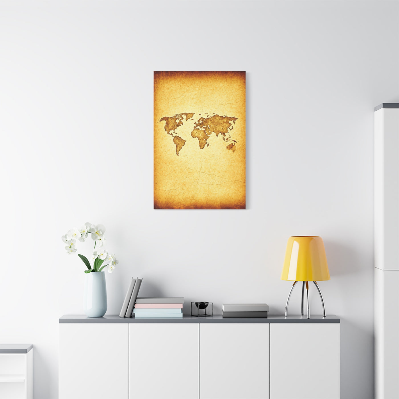 Sepia Continent Map Wall Art & Canvas Prints