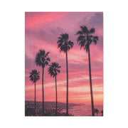 Pink Sunset Palm Coast Wall Art & Canvas Print