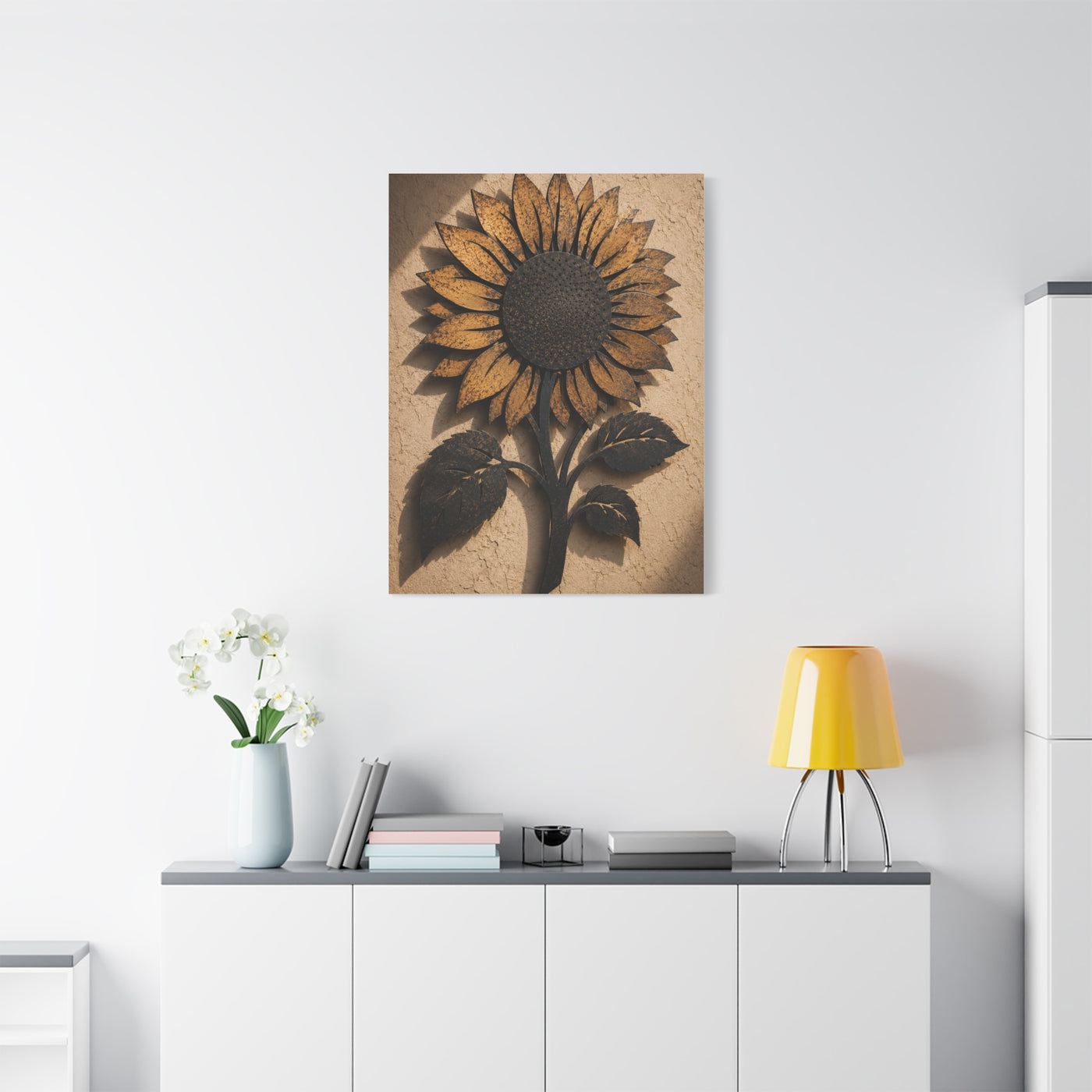 Rustic Iron Sunflower Wall Sculpture Wall Art & Canvas Print