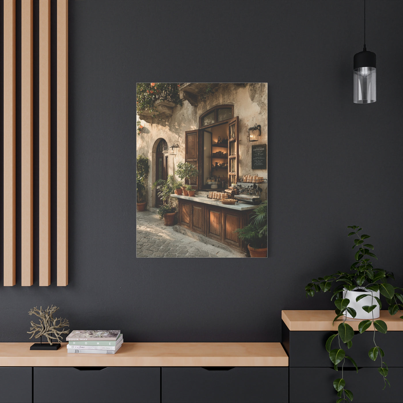 Rustic Italian Café Courtyard Wall Art & Canvas Print