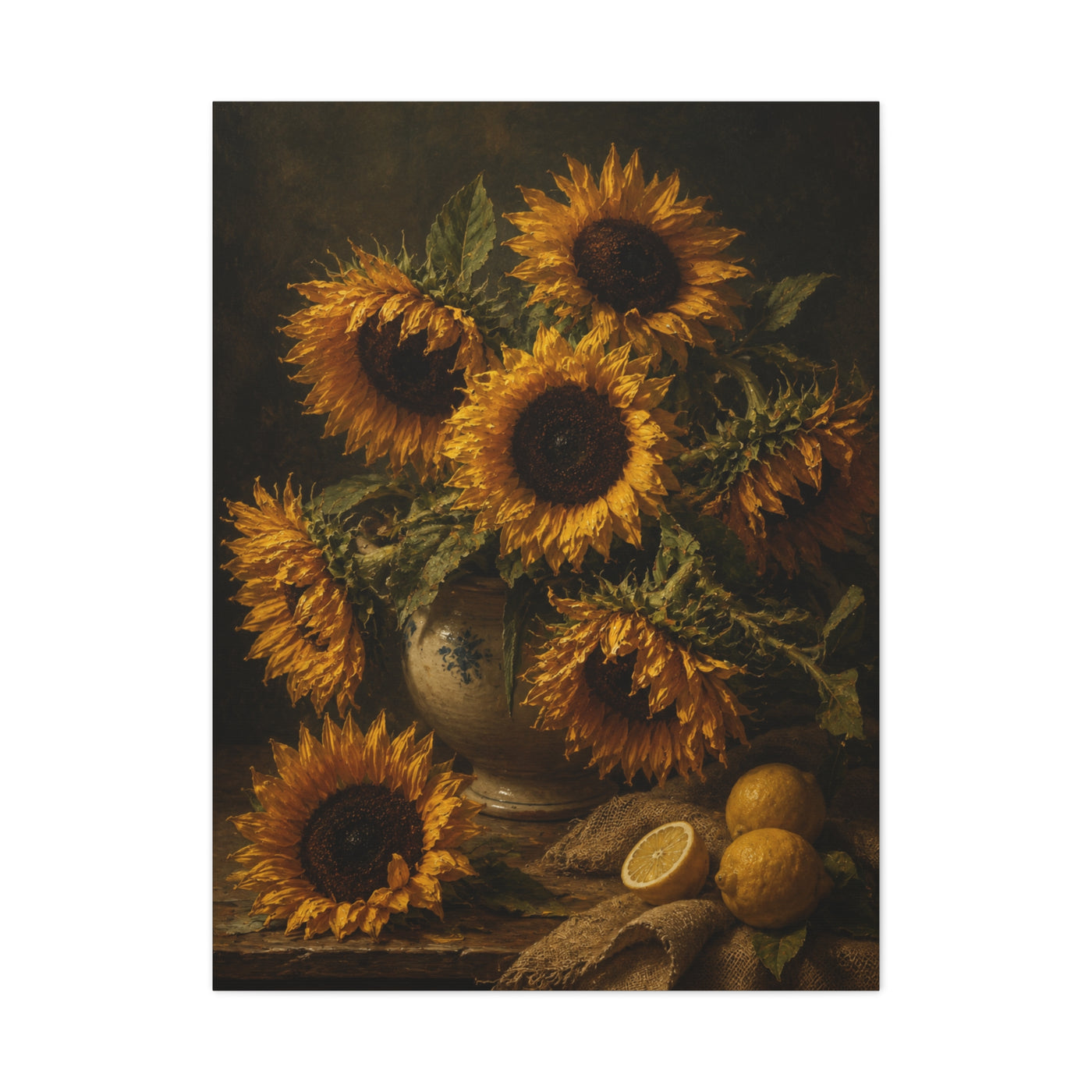 Old Master Sunflower Still Life Wall Art & Canvas Print