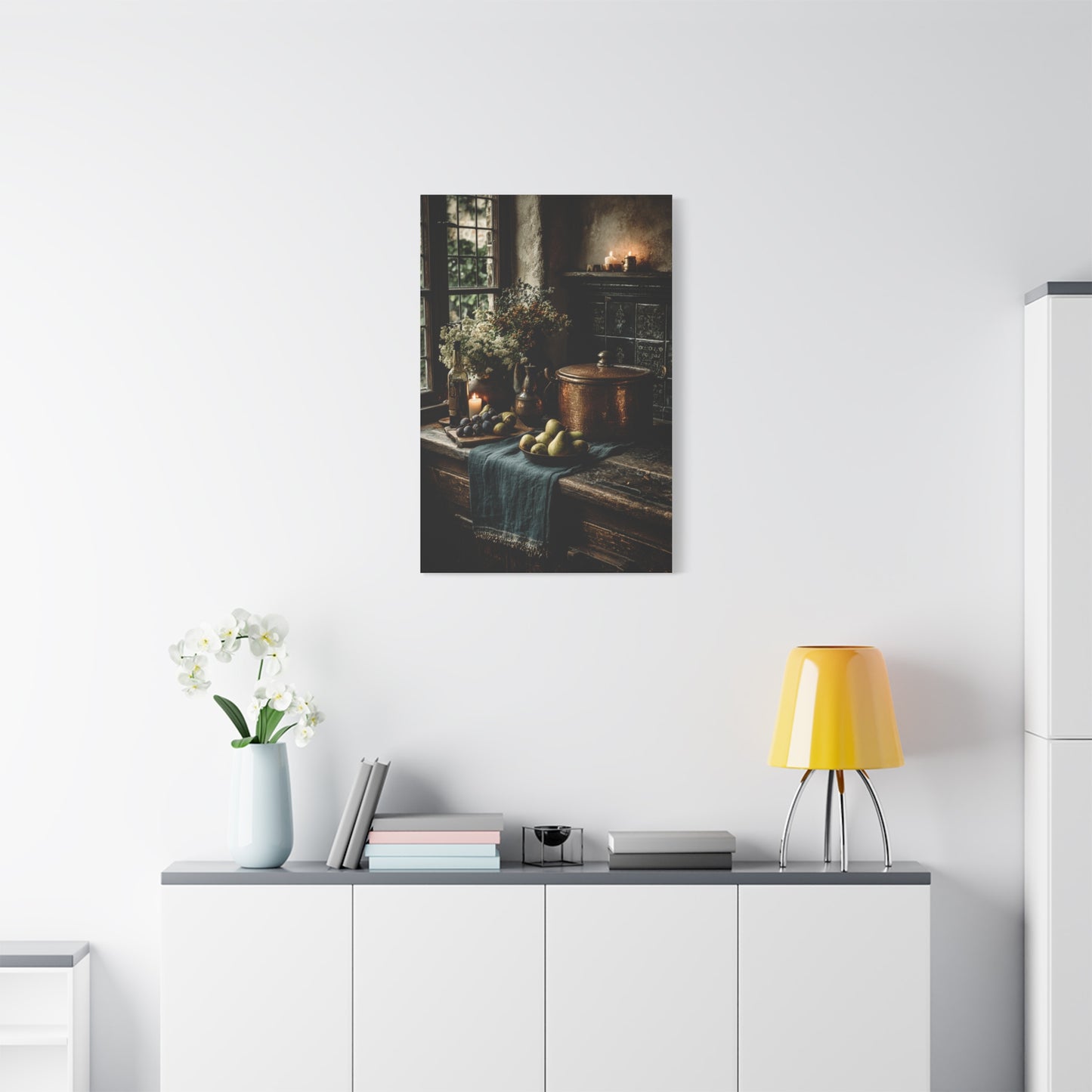 Moody Farmhouse Kitchen Still Life Wall Art & Canvas Print