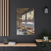 Elegant City Skyline Café Interior Wall Art & Canvas Print