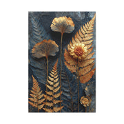 Golden Botanical Relief Composition Wall Art & Canvas Print