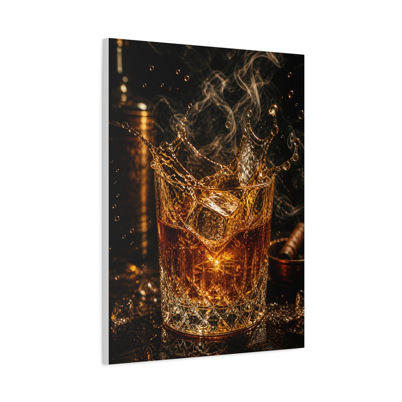 Whiskey Splash Crystal Tumbler Wall Art & Canvas Print