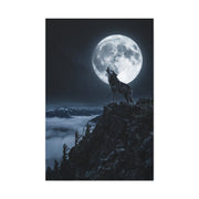 Full Moon Howling Wolf Ridge Scene Wall Art & Canvas Print