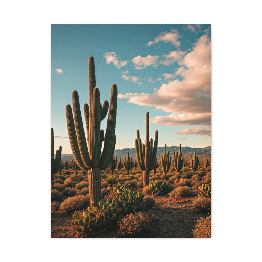 Golden Desert Saguaro Panorama Wall Art & Canvas Prints