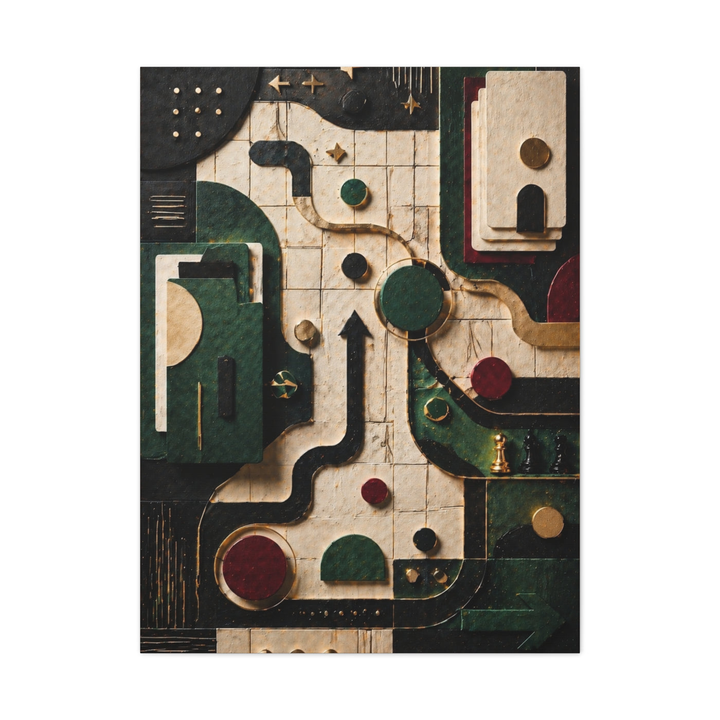 Strategic Pathway Abstract Composition Wall Art & Canvas Print