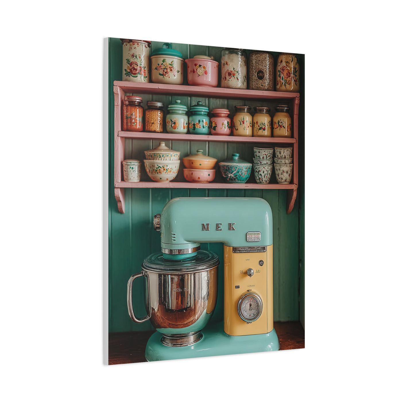 Vintage Pastel Kitchen Mixer Display Wall Art & Canvas Print