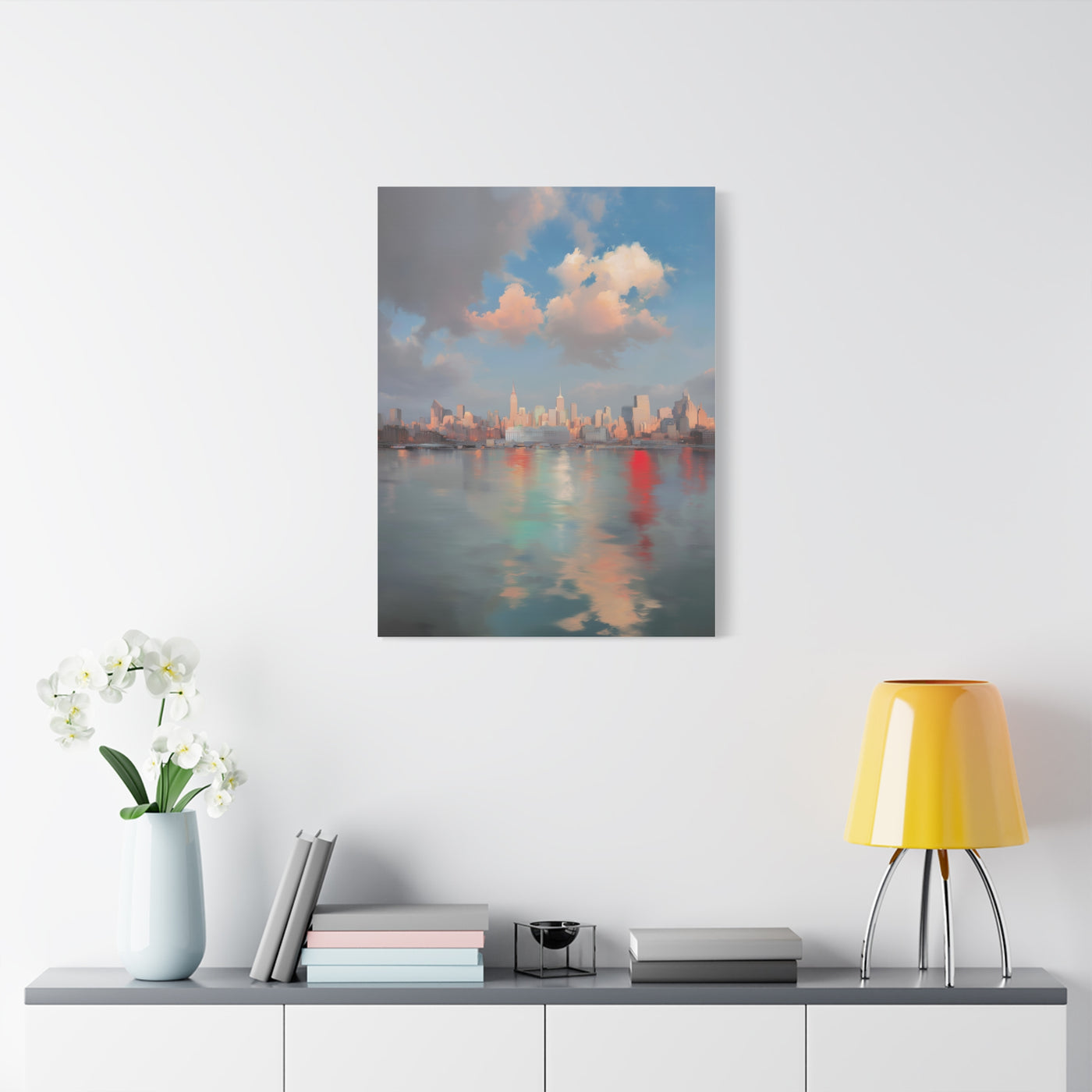 New York Skyline Pastel Dawn Serenity Wall Art & Canvas Print