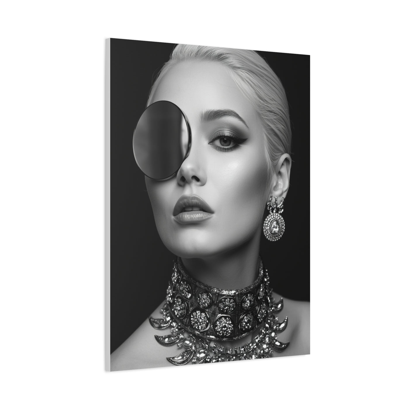 Monochrome Luxury Disc Portrait Wall Art & Canvas Print