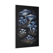 Luminous Indigo Fungi Botanical Study Wall Art & Canvas Print