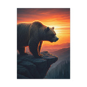 Sunset Cliff Grizzly Bear Wall Art & Canvas Prints