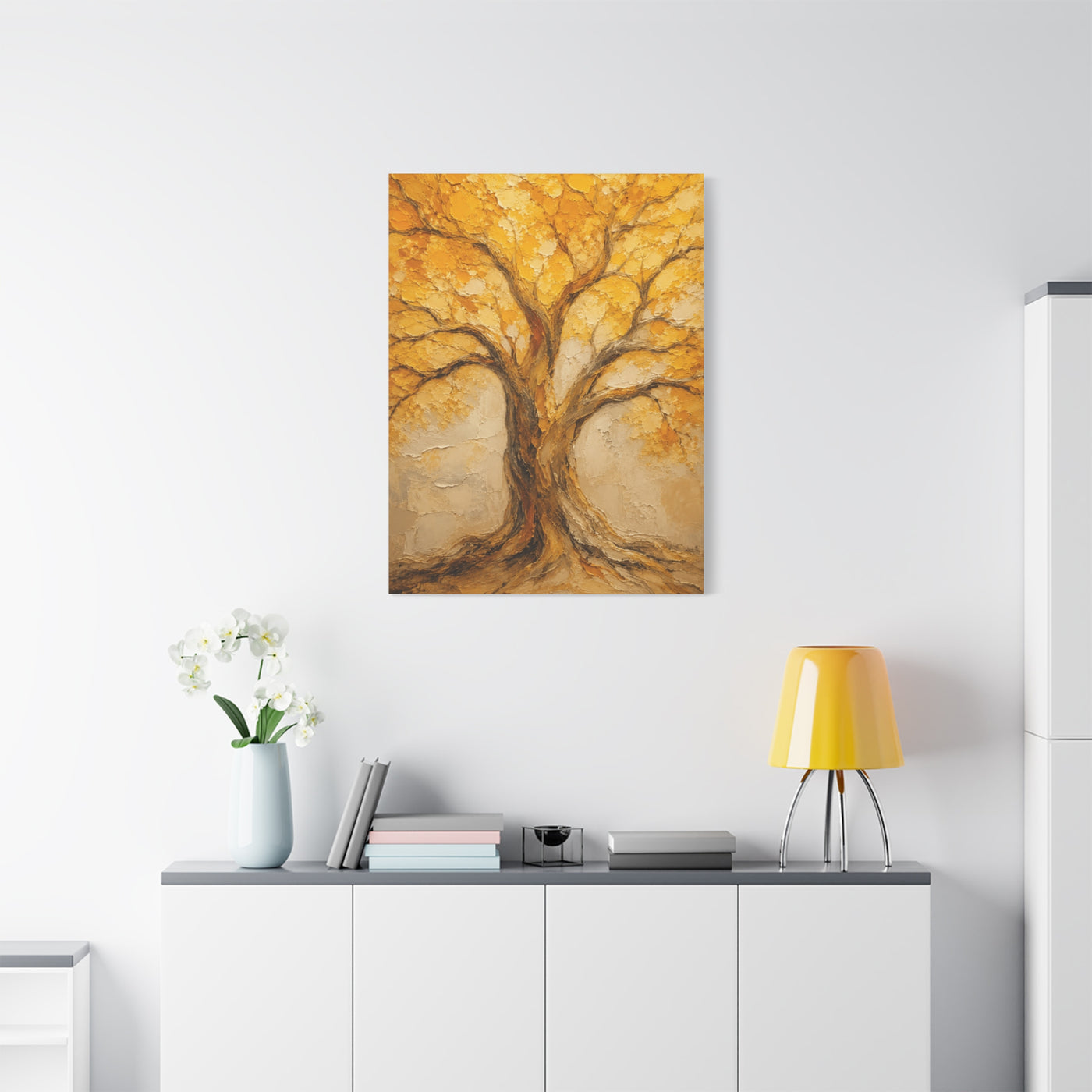 Impasto Golden Tree of Life Texture Wall Art & Canvas Print