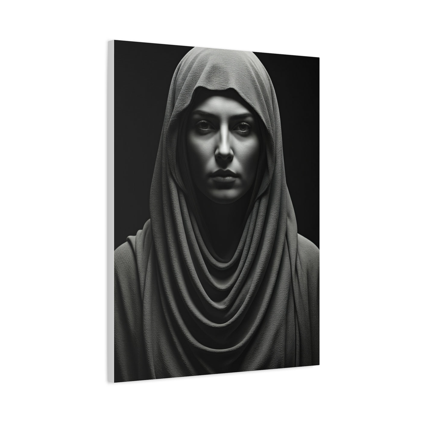 Veiled Serenity Black & White Portrait Wall Art & Canvas Prints