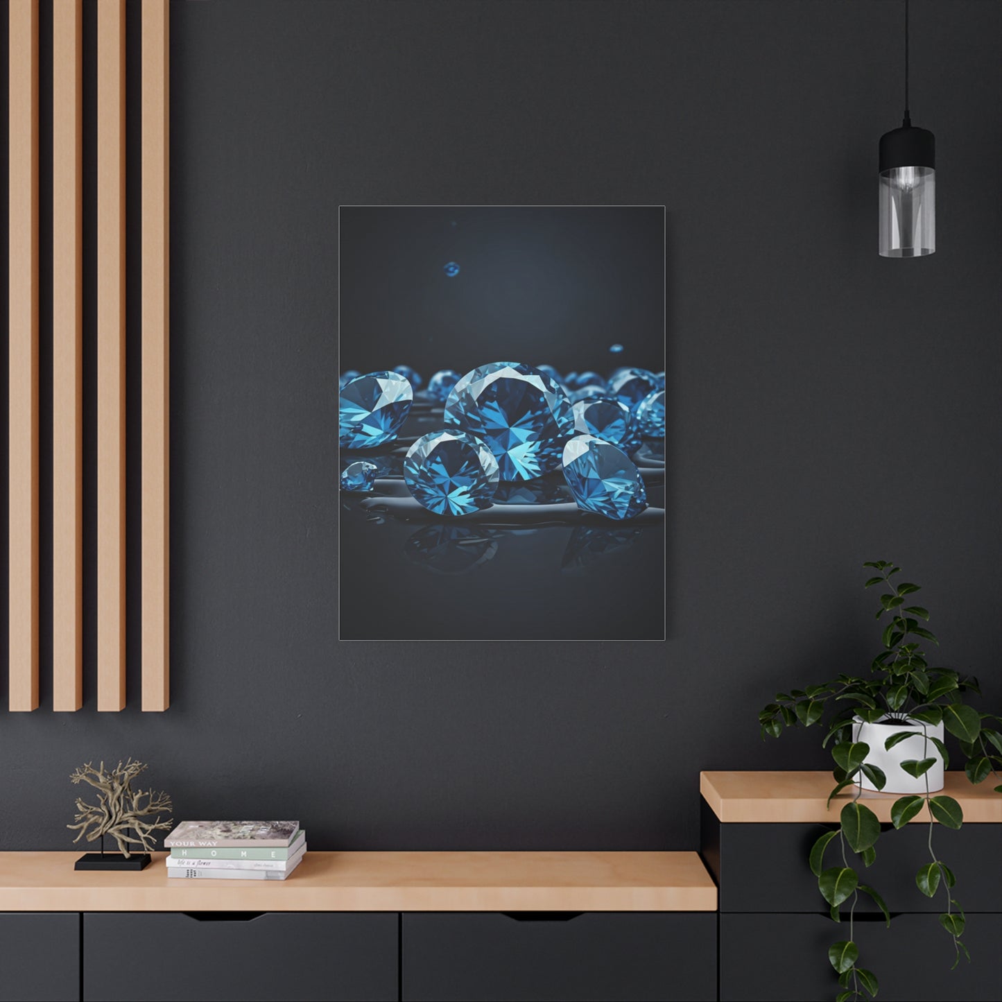 Scattered Blue Diamonds Luxury Wall Art & Canvas Prints