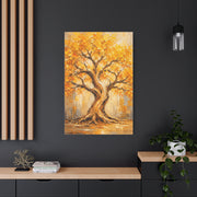 Golden Autumn Tree Impressionist Scene Wall Art & Canvas Print