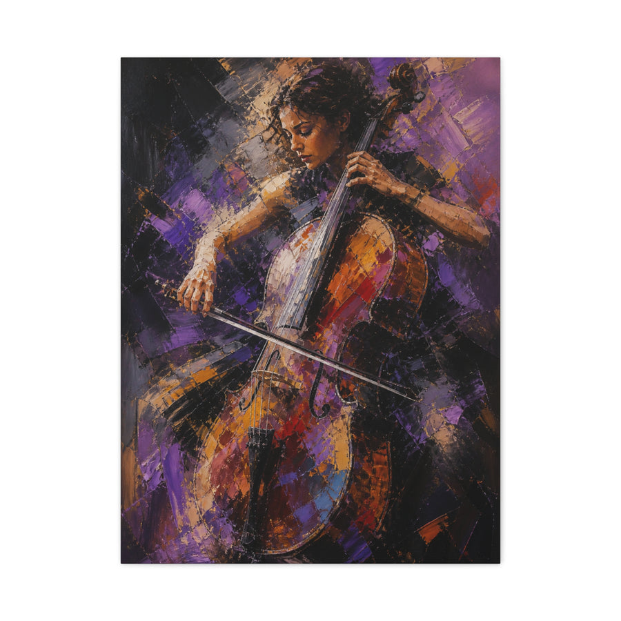 Abstract Cellist Motion Painting Wall Art & Canvas Print