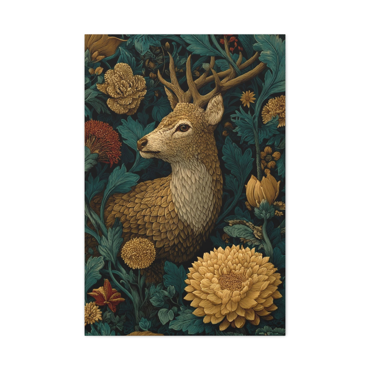 Art Deco Black and Gold Stag Wall Art & Canvas Print